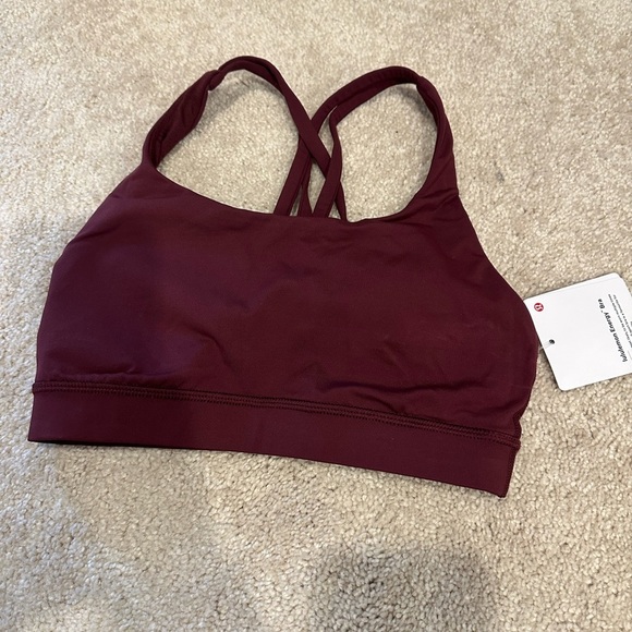 Lululemon Energy Bra Medium Support B–D Cups Garnet 2 NWT - Picture 3 of 5